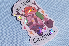 #1 War Criminal Sticker